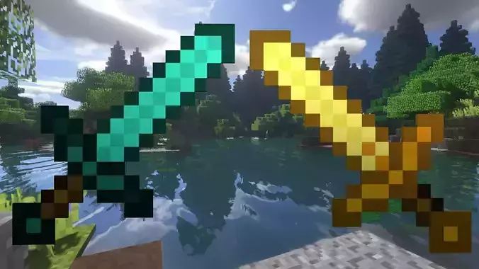 Minecraft Sword Low-poly 3D model