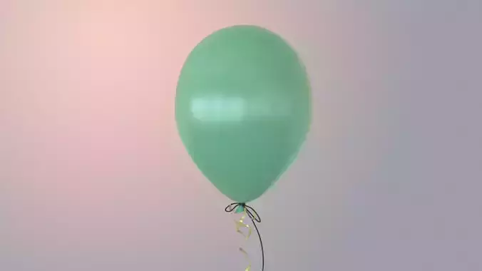 Colored balloon Low-poly 3D model