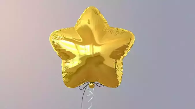Balloon star Low-poly 3D model
