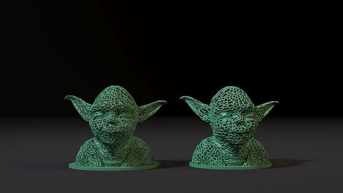 Yoda voronoi 2 3D print model