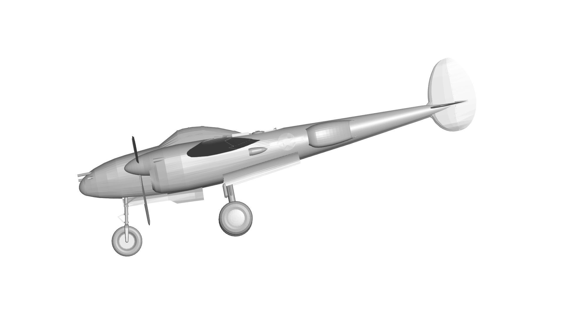 Lockheed P-38 Lightning 3D model_2