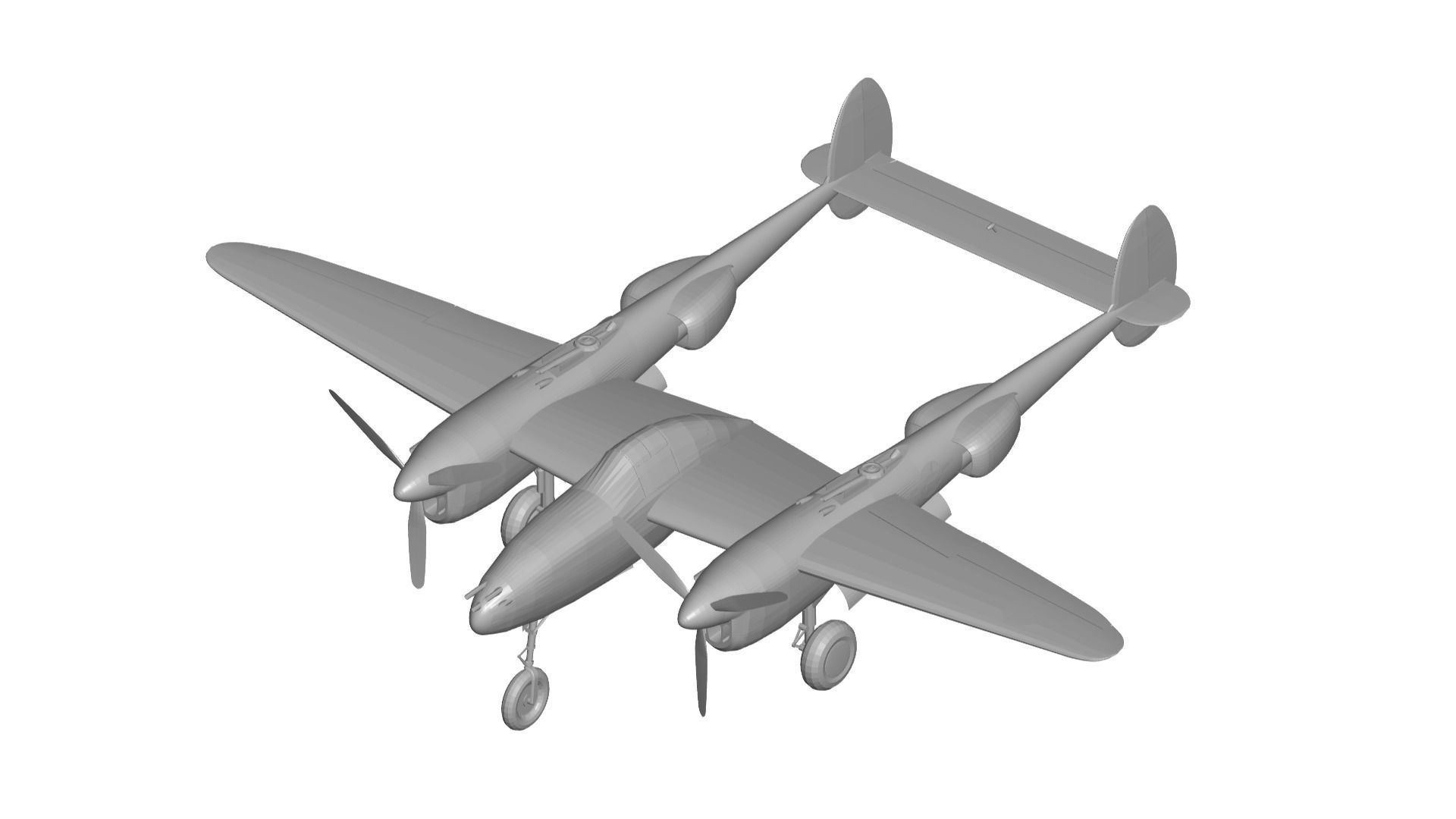 Lockheed P-38 Lightning 3D model_1