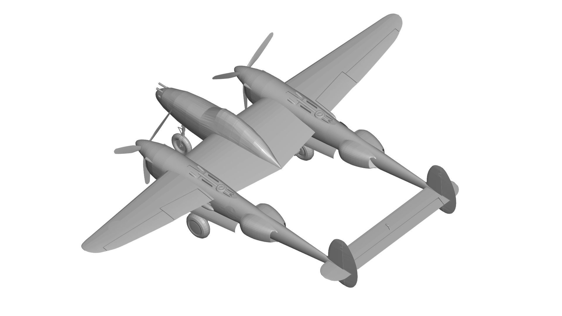Lockheed P-38 Lightning 3D model_3