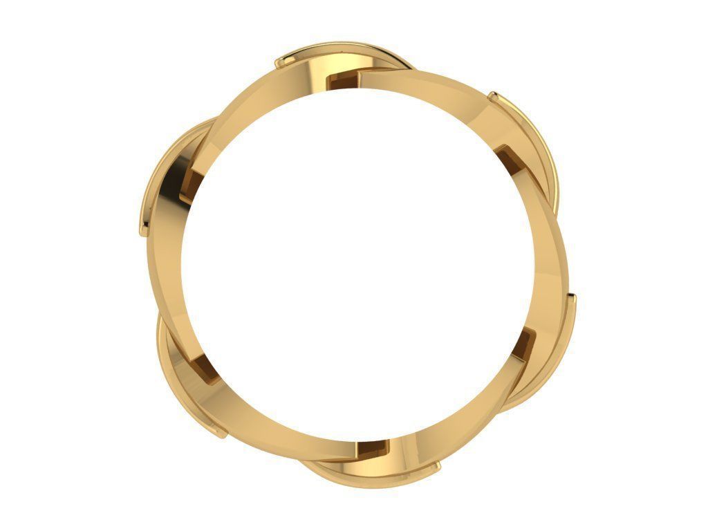 Ring310 gold ring with leaves 3D print model_2