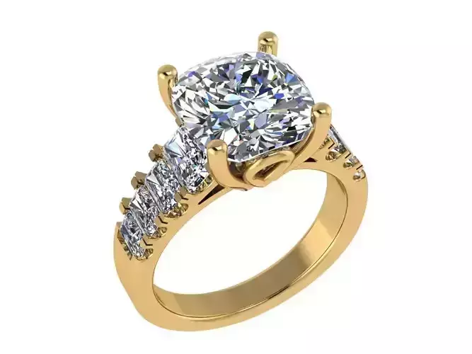 Ring312 round brilliant cut diamond engagement ring in gold