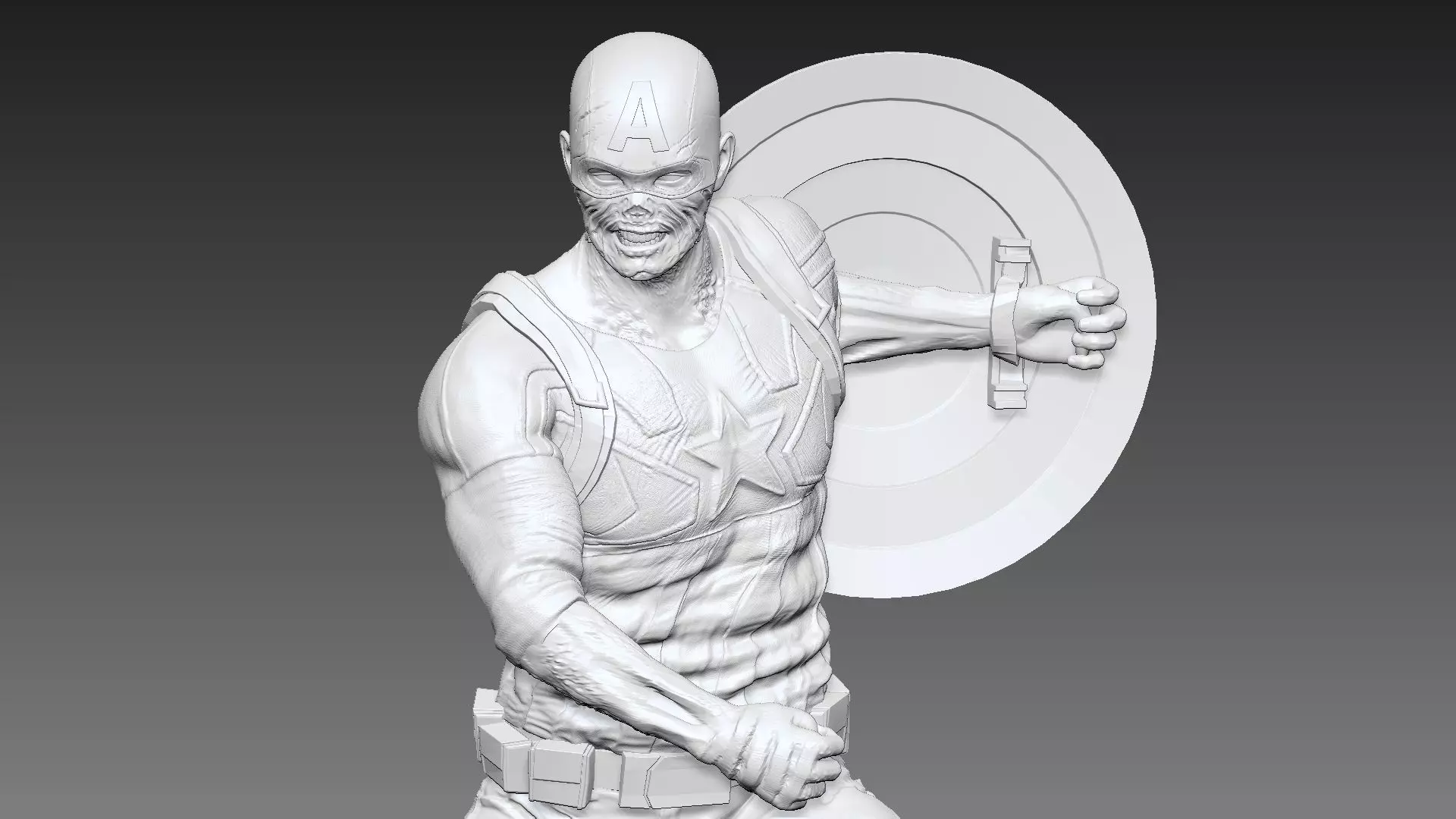 zombie captain america 3D print model