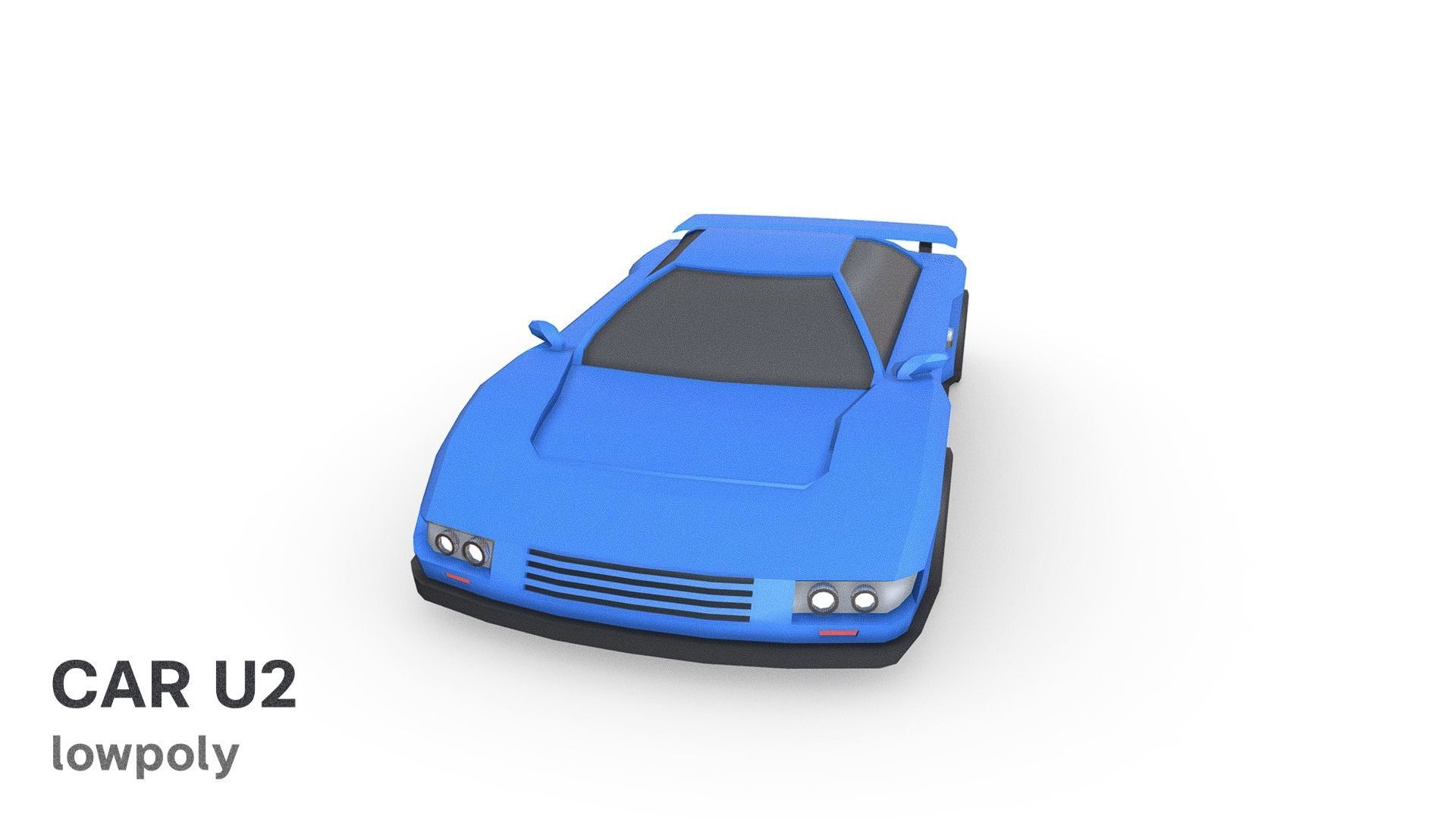 Car U2 lowpoly game-ready Low-poly 3D model_6