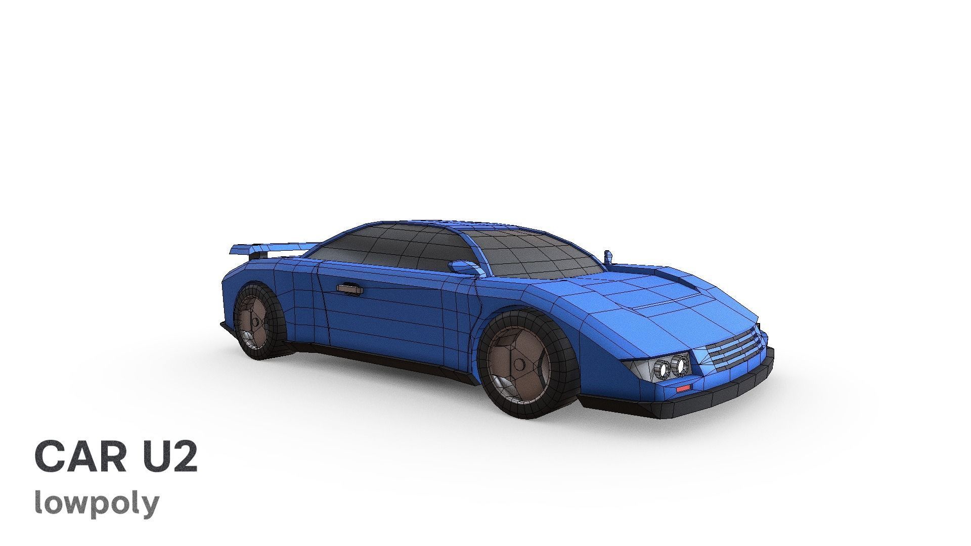 Car U2 lowpoly game-ready Low-poly 3D model_5