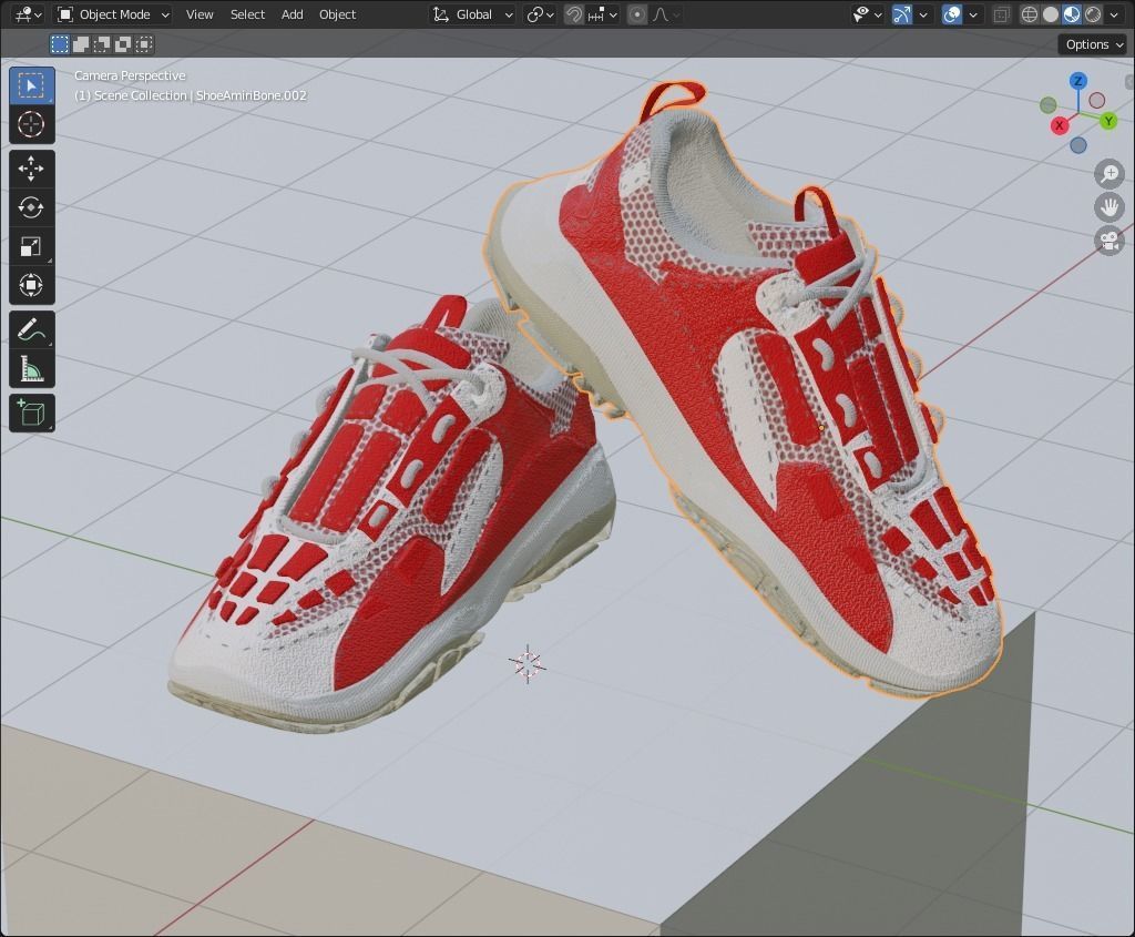 Shoe  with 15 different texture Low-poly 3D model_25