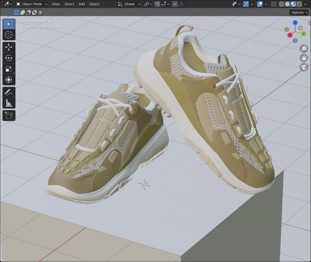 Shoe  with 15 different texture Low-poly 3D model_23