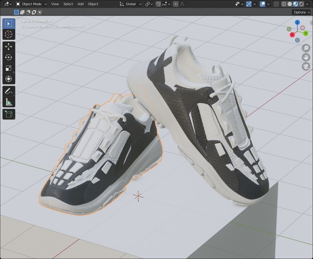 Shoe  with 15 different texture Low-poly 3D model_22