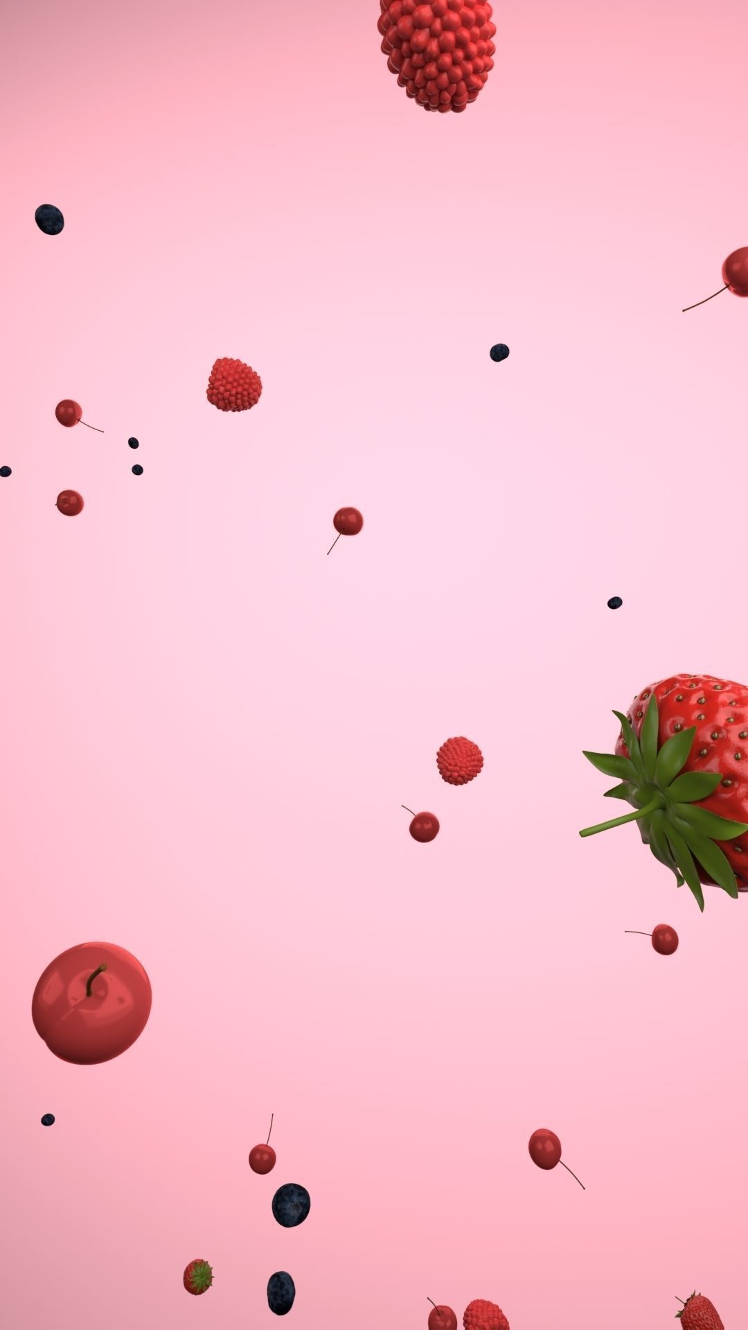 Strawberry 3D model three strawberries 3D model_5