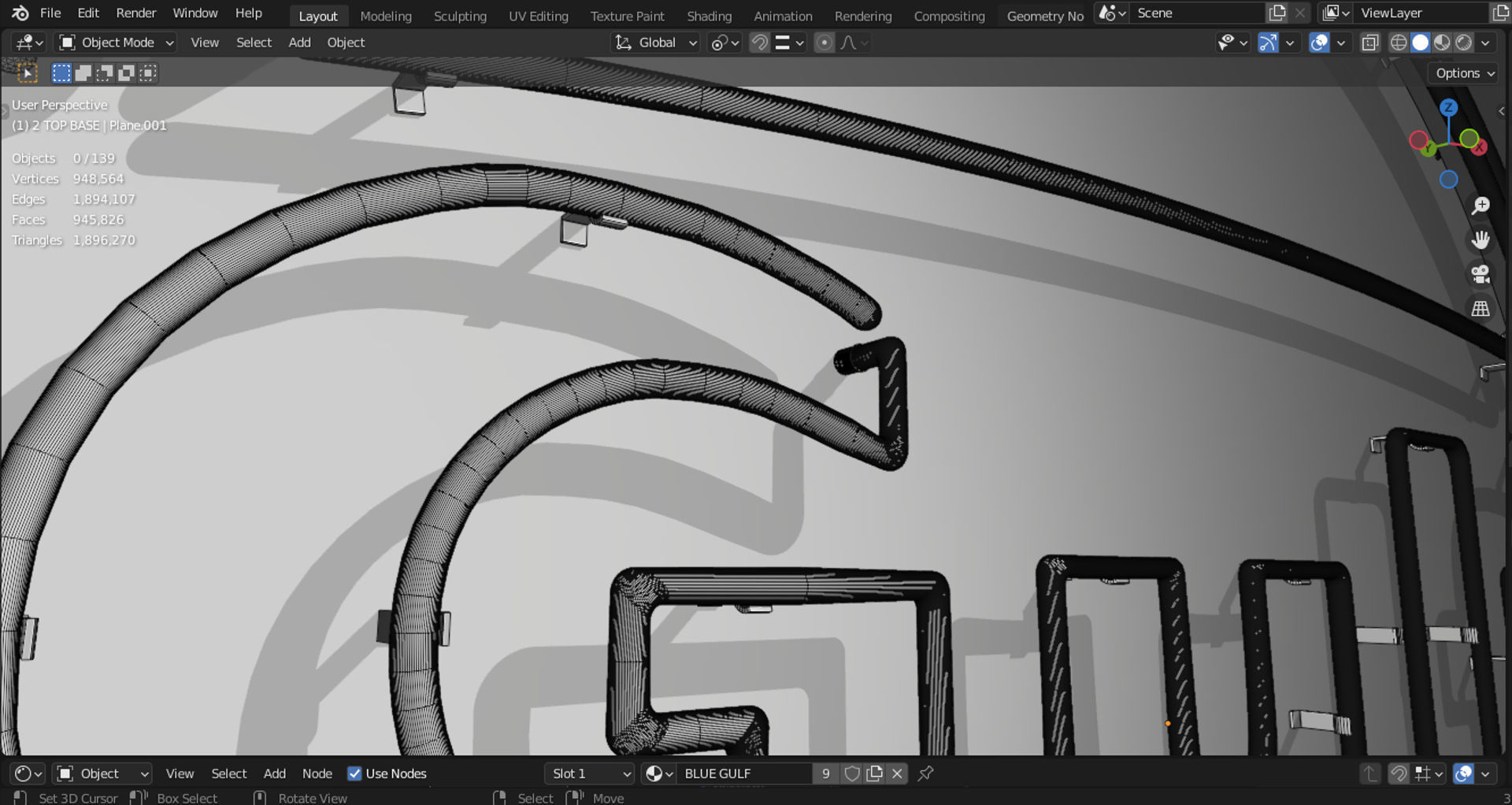  VINTAGE GULF GASOLINE SERVICE POST  3D model_7