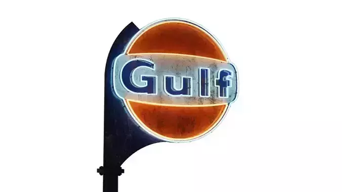  VINTAGE GULF GASOLINE SERVICE POST  3D model