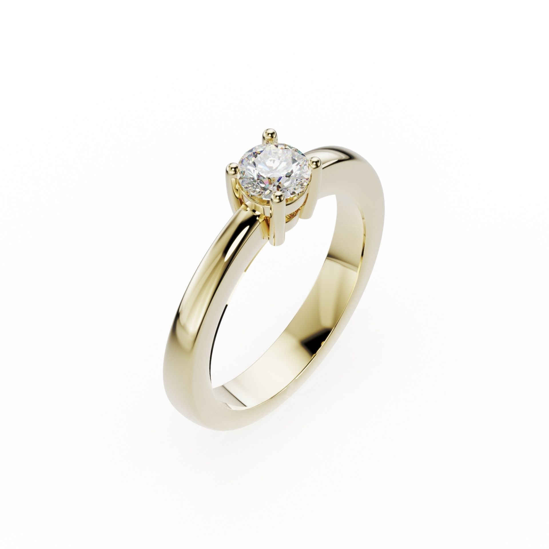 Classic style engagment ring  3D print model_2