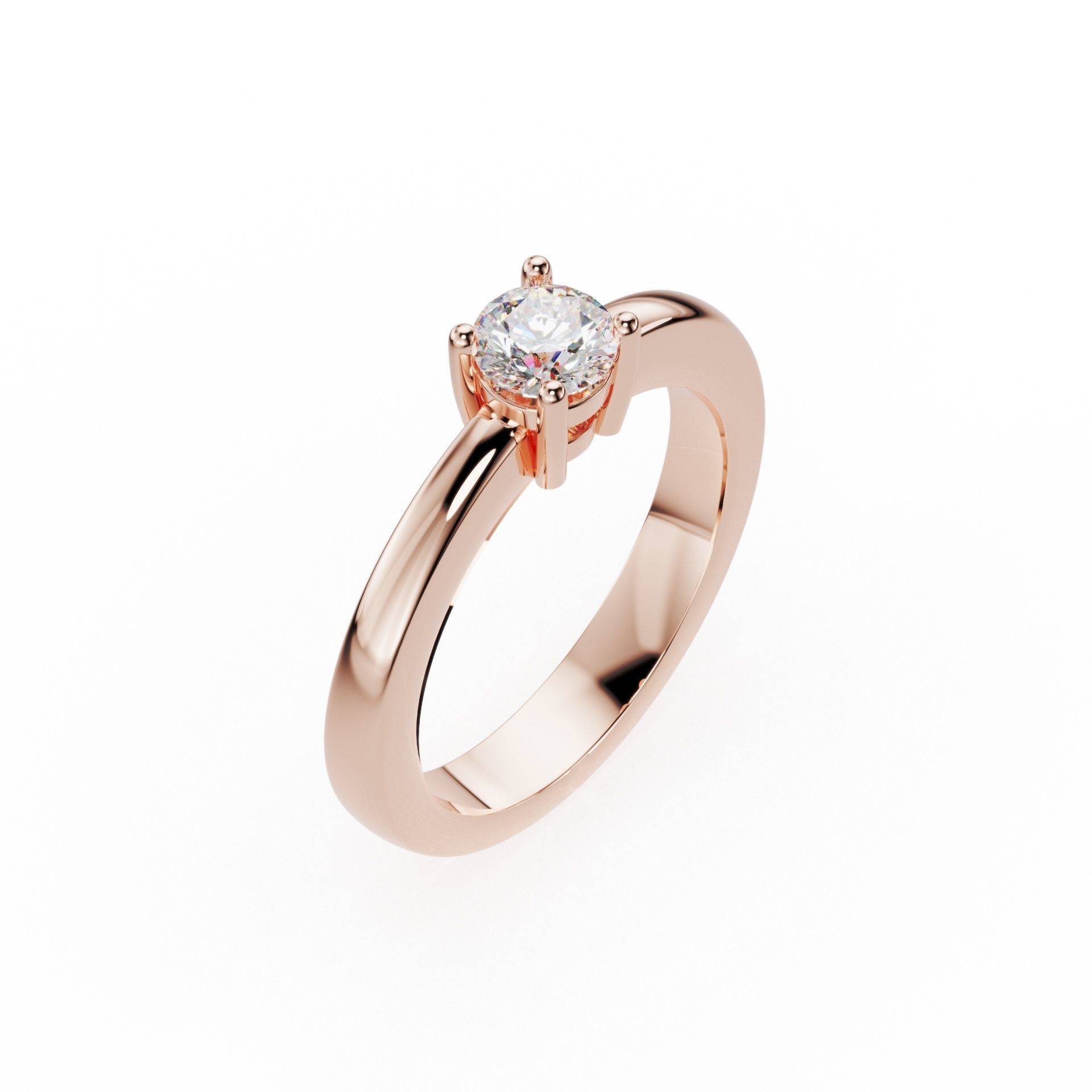 Classic style engagment ring  3D print model_1