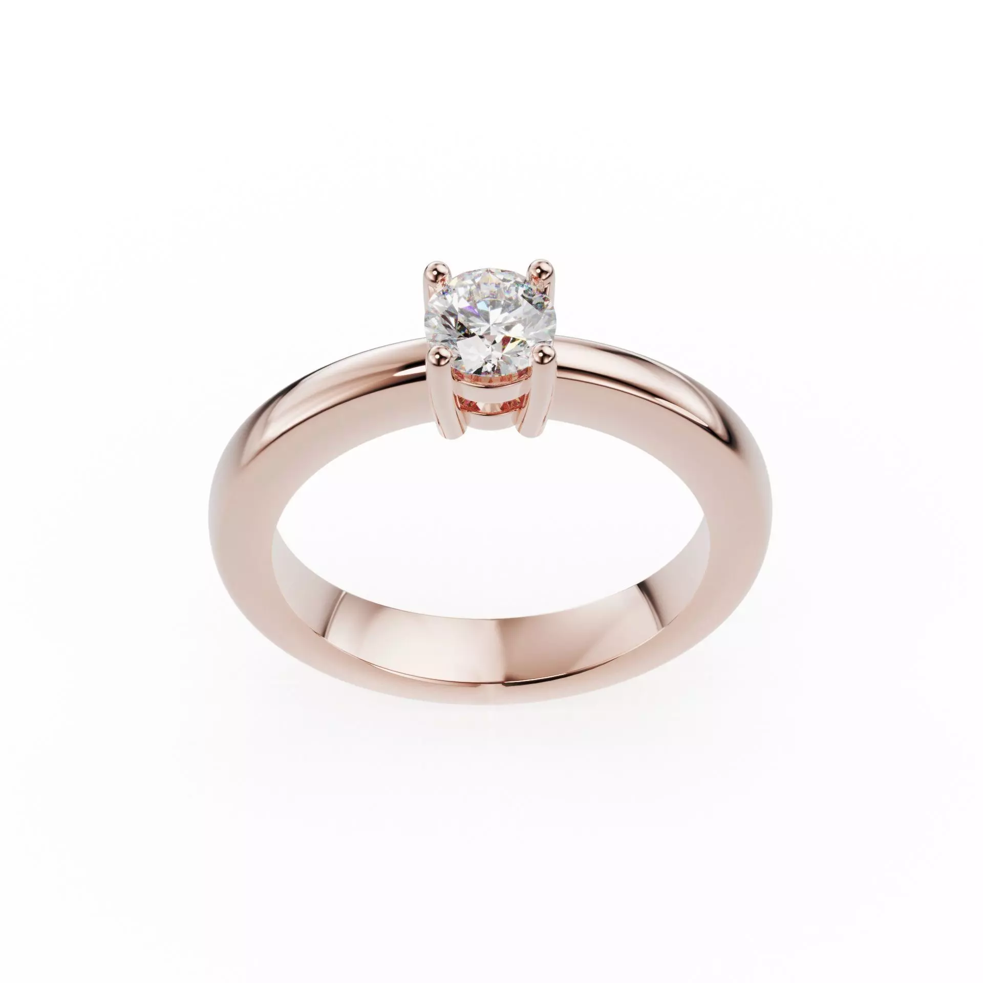 Classic style engagment ring  3D print model_0