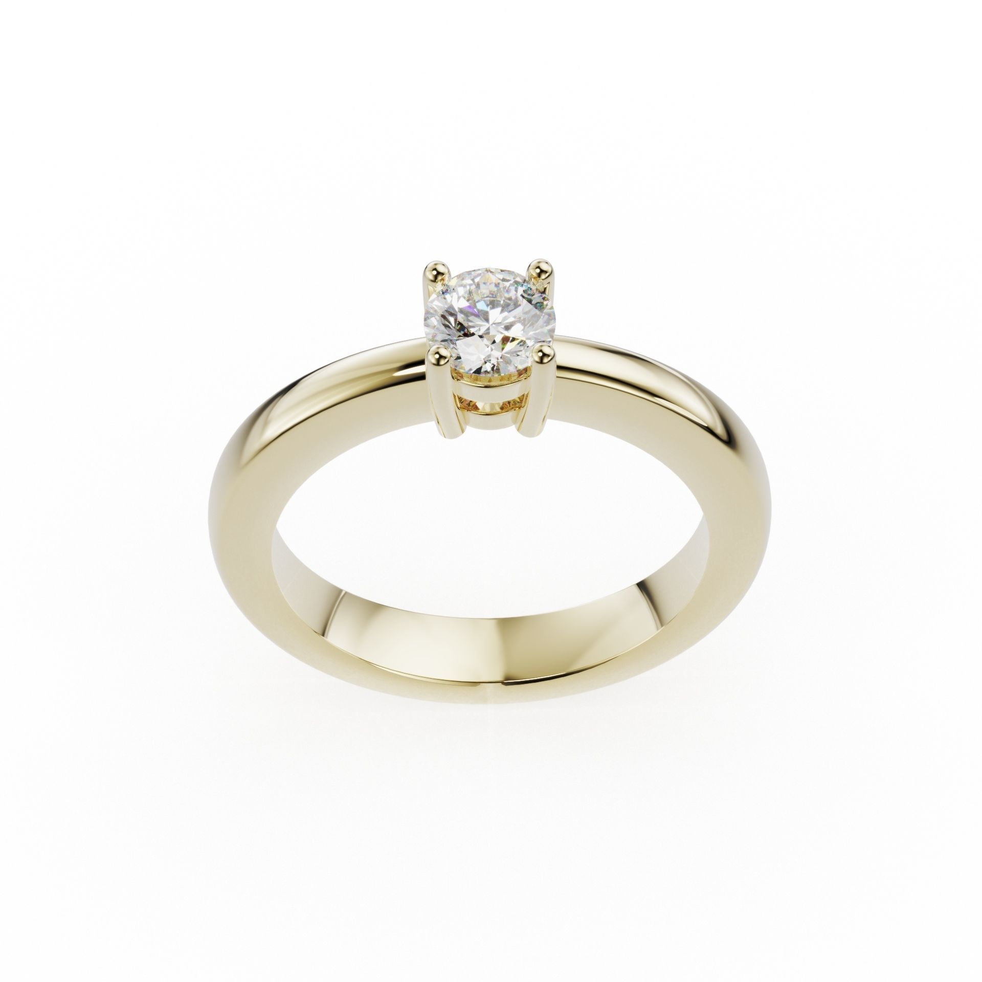 Classic style engagment ring  3D print model_5