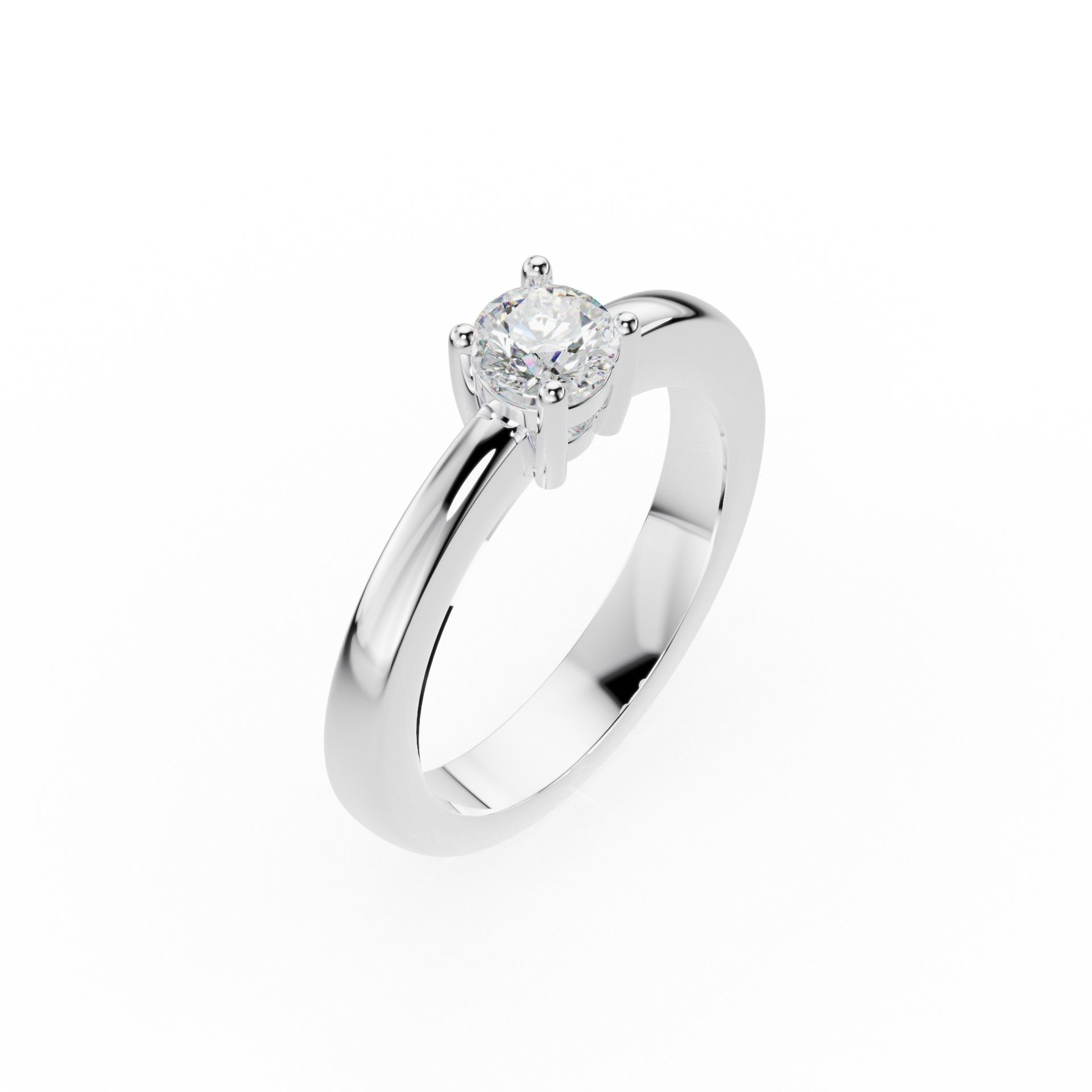 Classic style engagment ring  3D print model_3