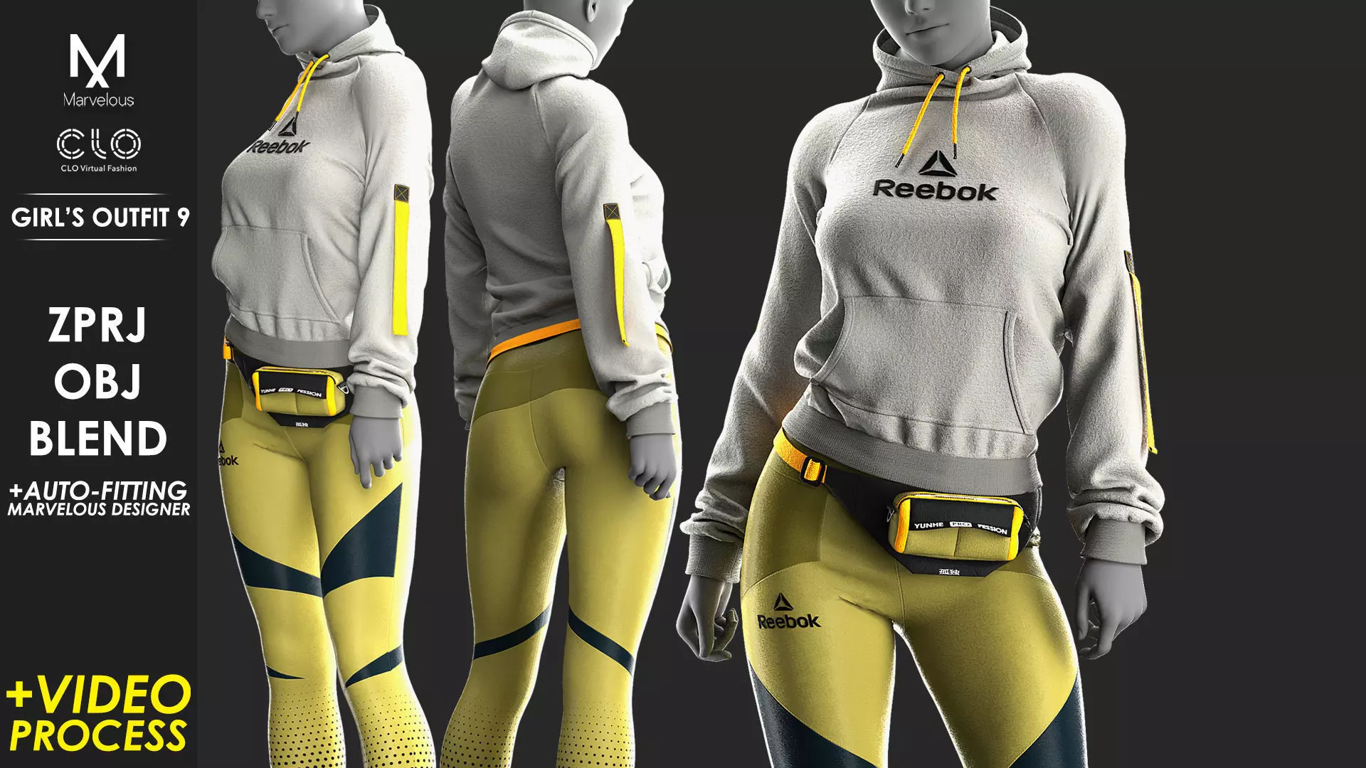 Girls Outfit 9 - Marvelous Designer with Video Process 3D model_0