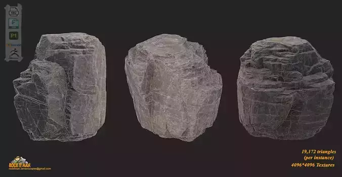 crumbly large 01 Low-poly 3D model