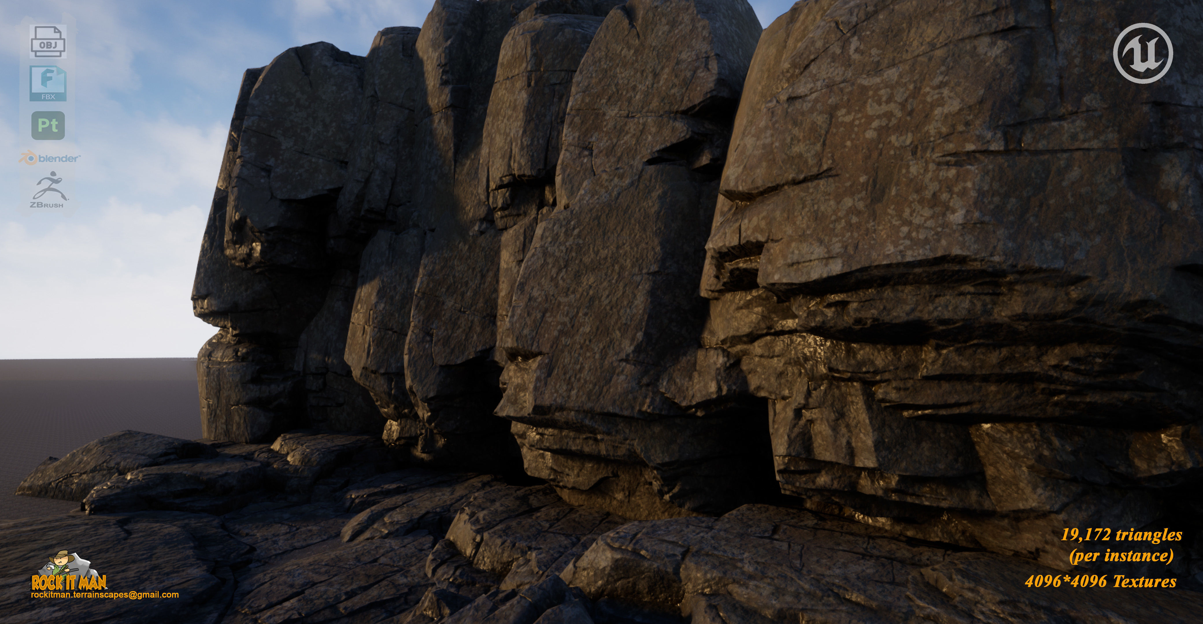 crumbly large 01 Low-poly 3D model_4