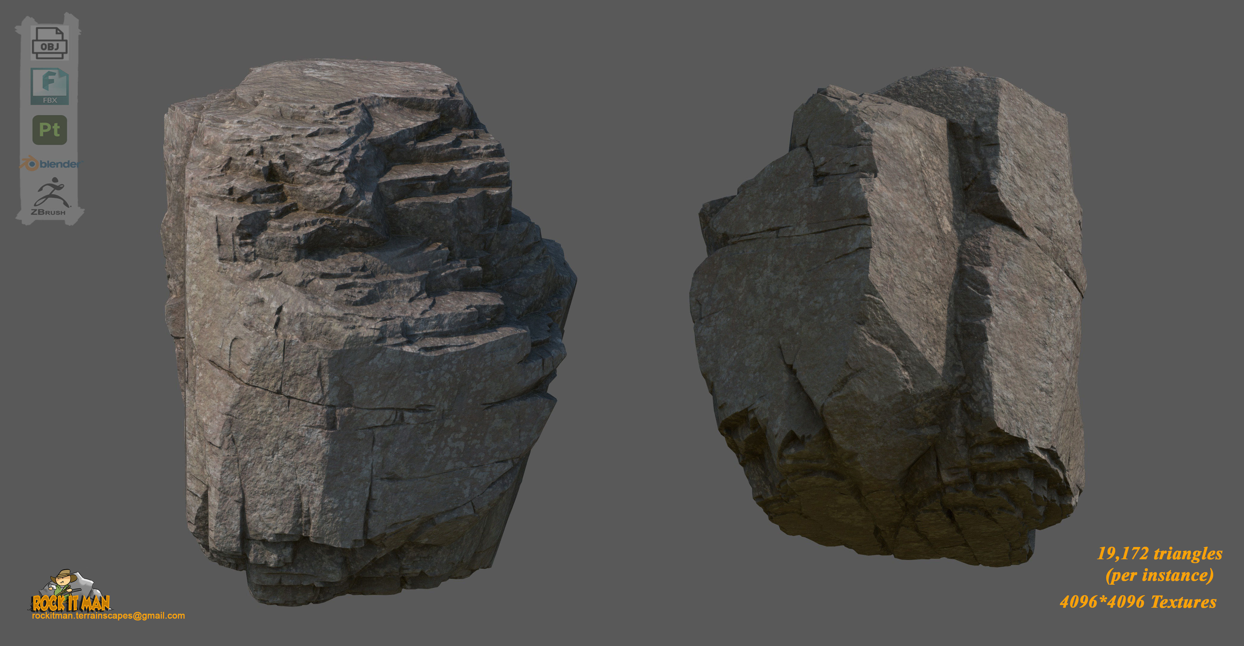 crumbly large 01 Low-poly 3D model_3