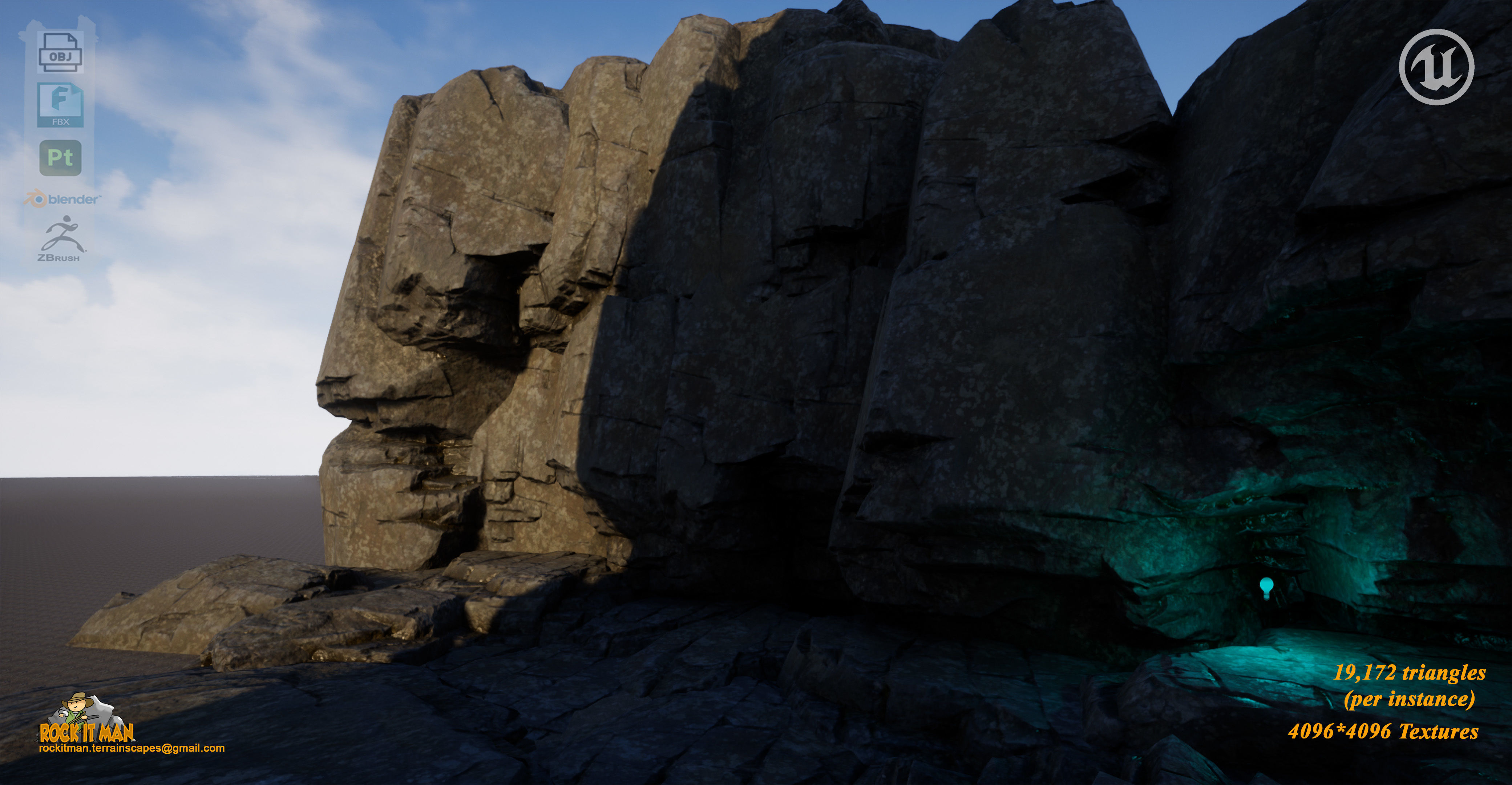 crumbly large 01 Low-poly 3D model_2