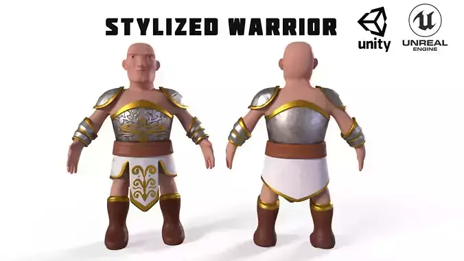 Stylized Warrior with PBR material I Game Ready 