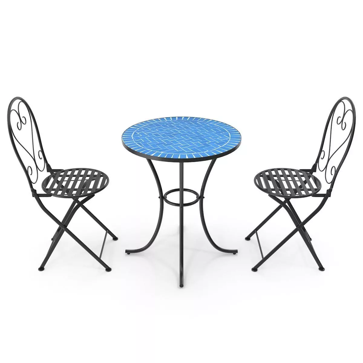 Mosaic Table And Chair Set Low-poly 3D model
