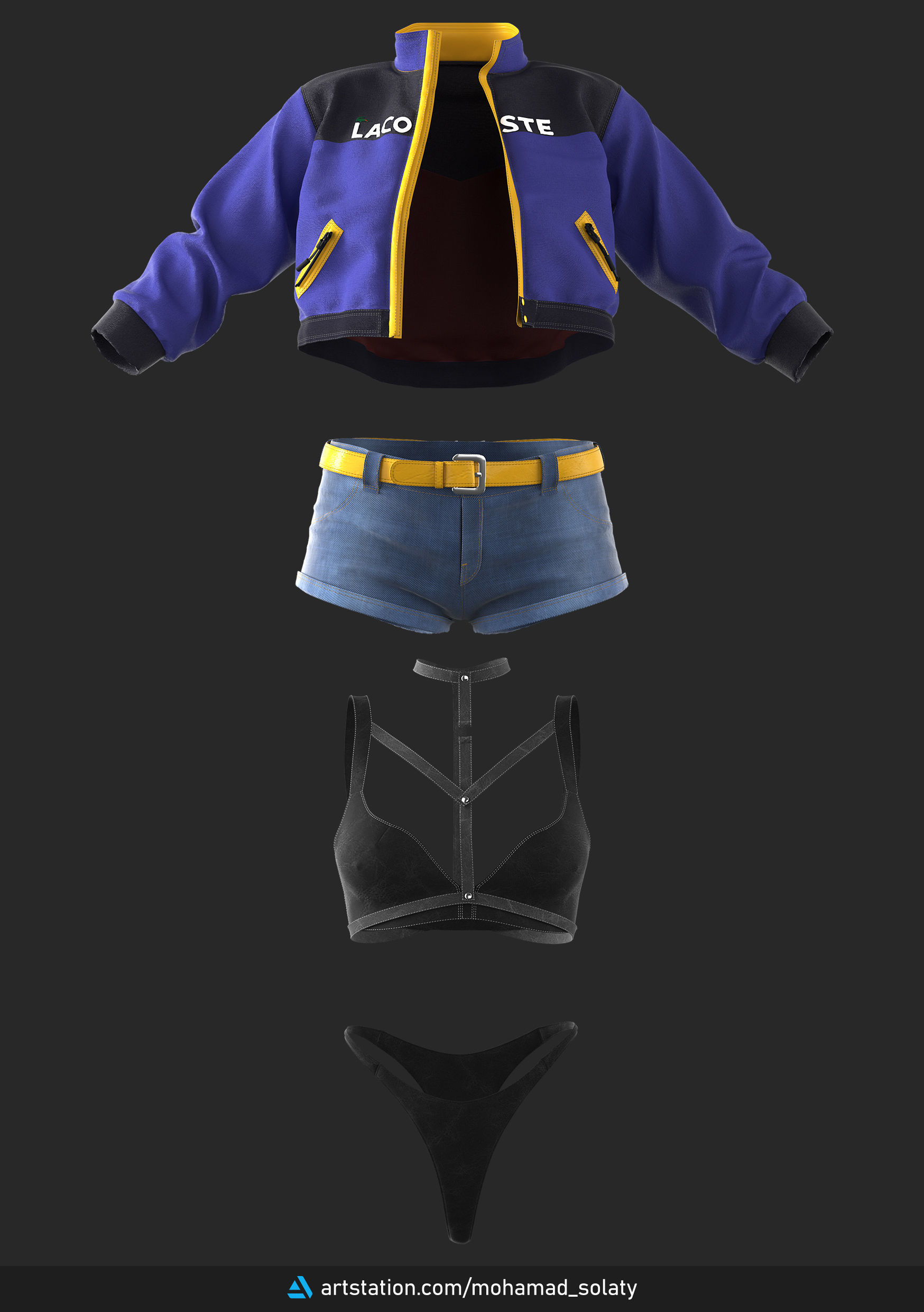 Girls Outfit 8 - Marvelous Designer with Video Process 3D model_11