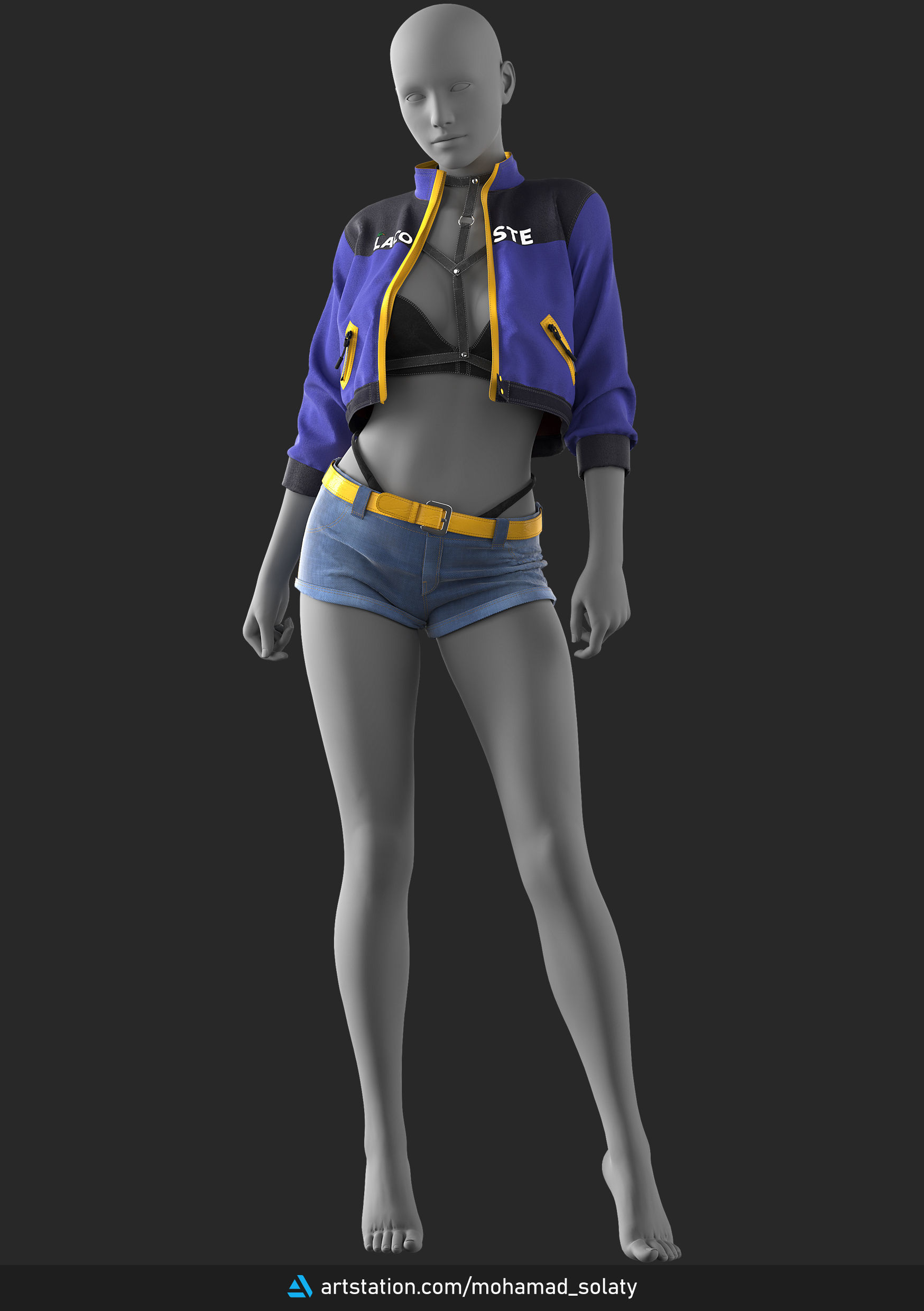 Girls Outfit 8 - Marvelous Designer with Video Process 3D model_10