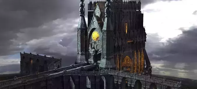 Dark Gothic Cathedral Dagon Architecture 1