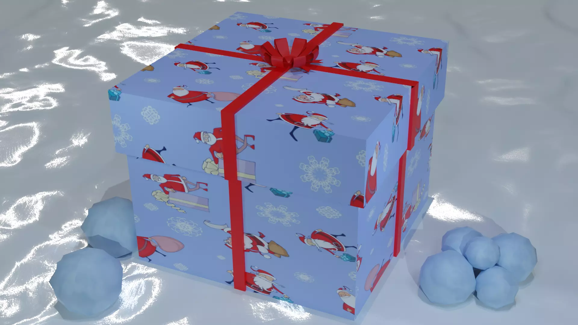 Gift box low poly 3D model Free low-poly 3D model