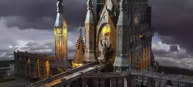 Dark Gothic Cathedral Dagon Architecture 2 