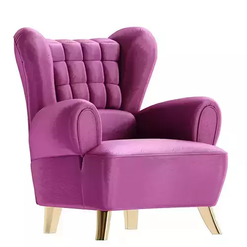 Armchair leather chair with gold legs