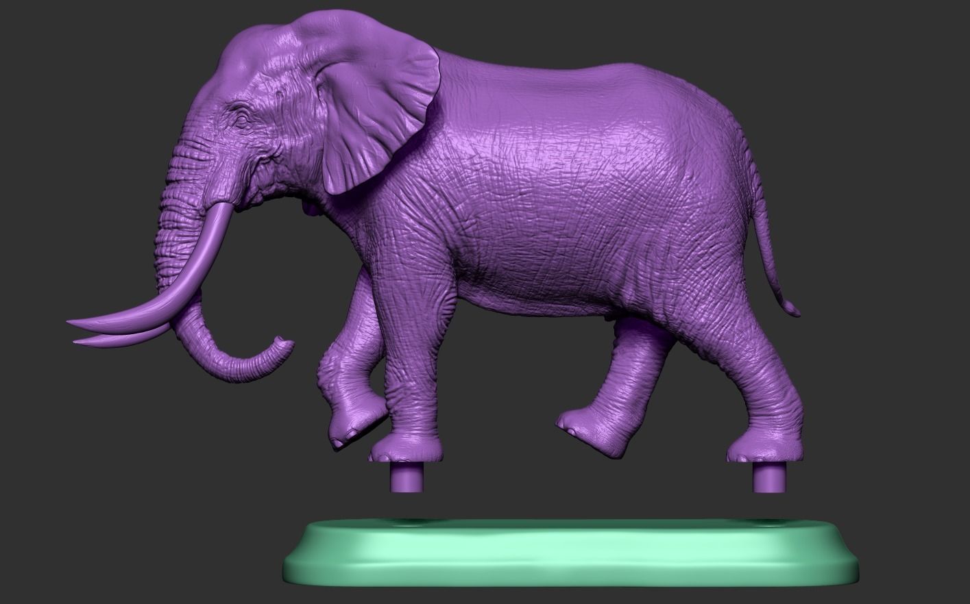 Elephant with tusks 3D print model_20