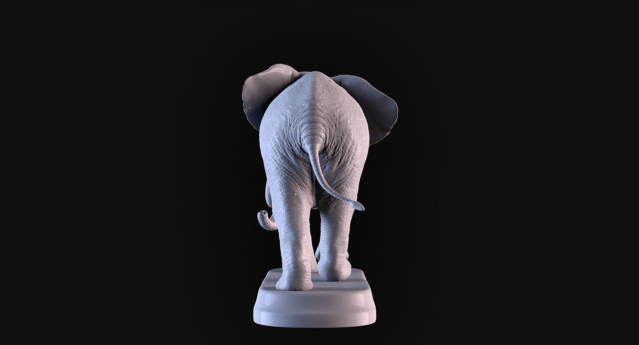 Elephant with tusks 3D print model_5