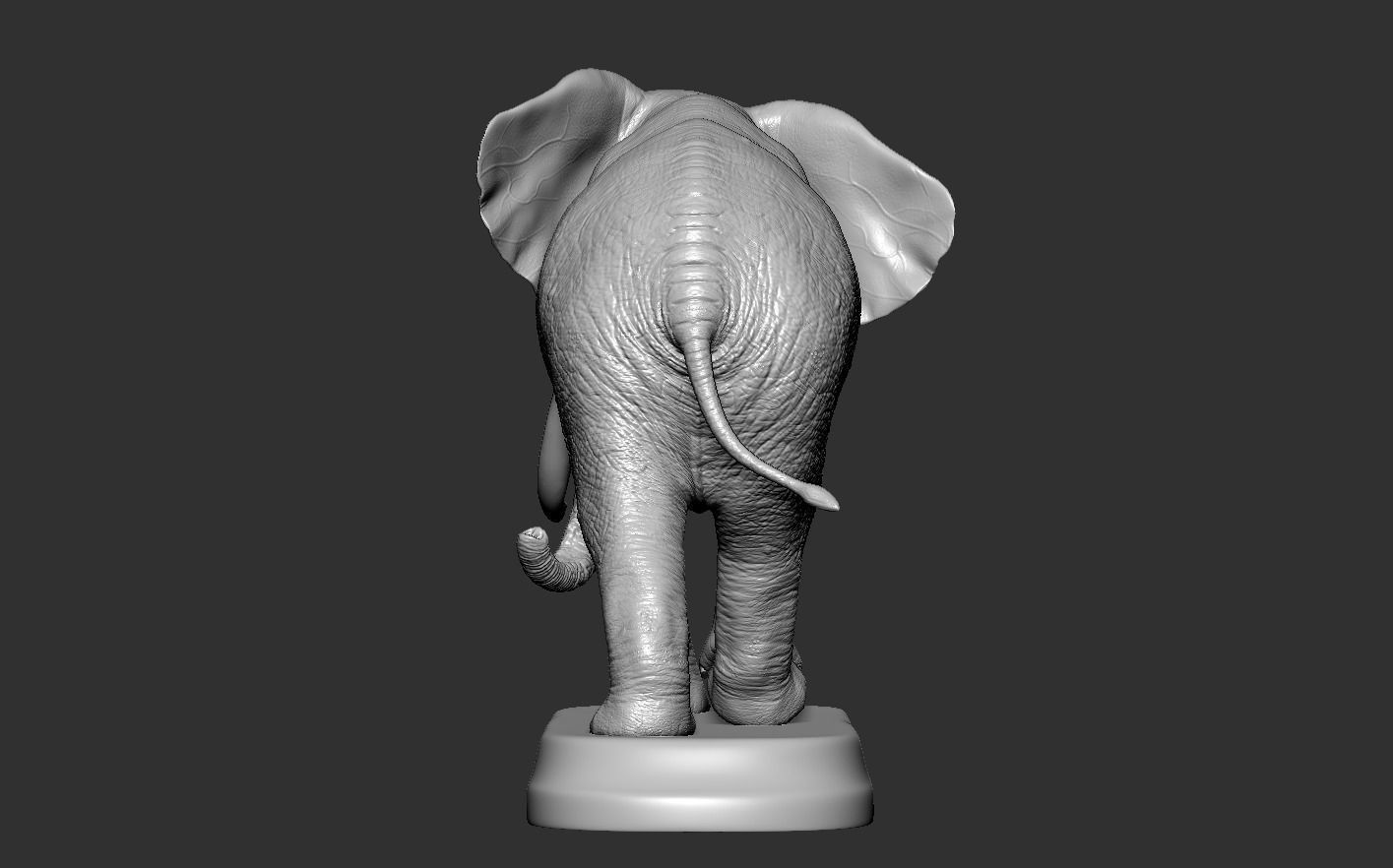 Elephant with tusks 3D print model_15