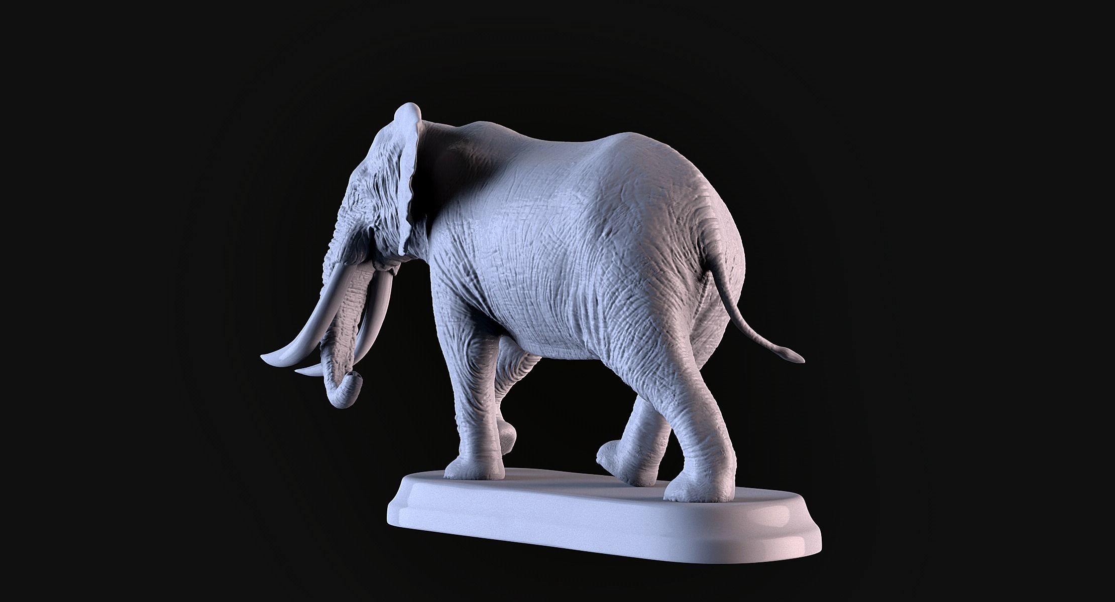 Elephant with tusks 3D print model_6