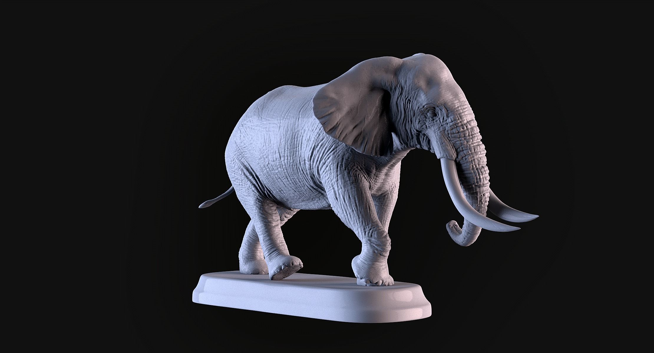 Elephant with tusks 3D print model_2