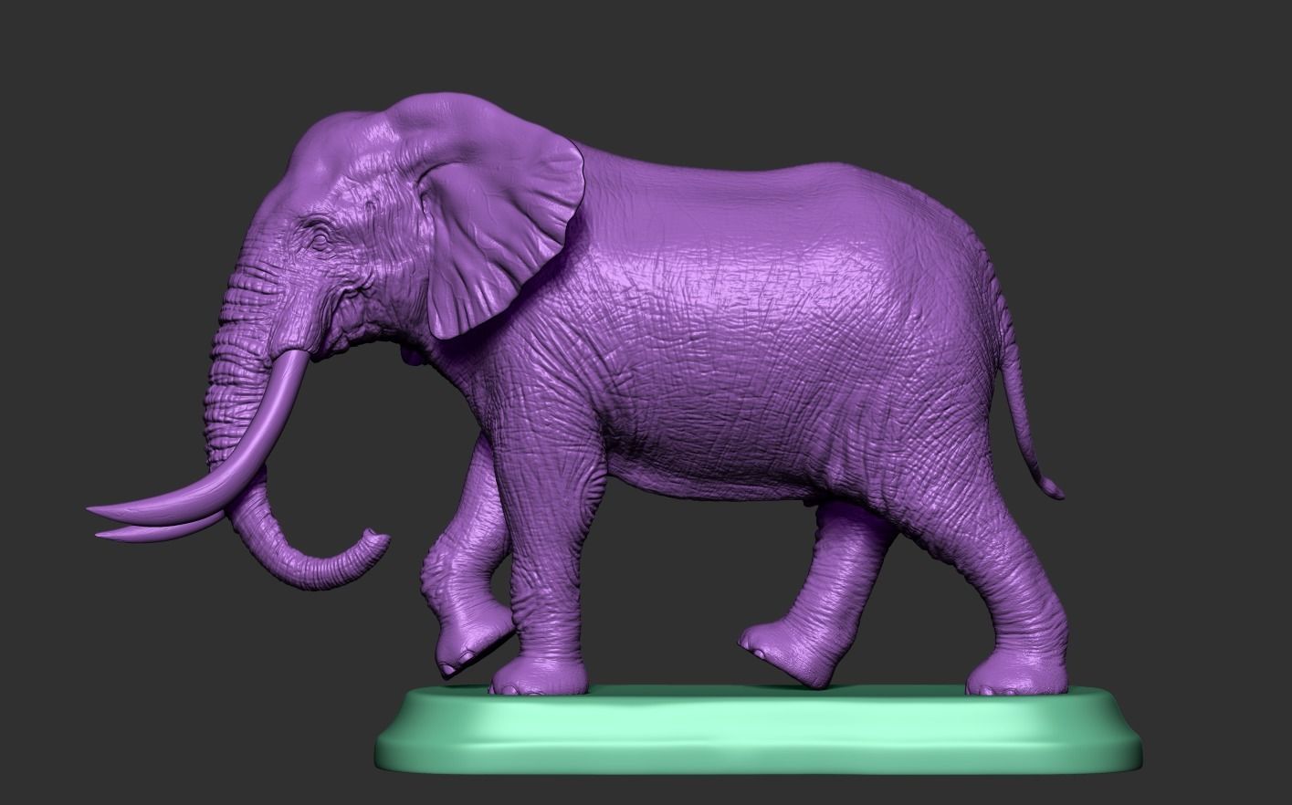 Elephant with tusks 3D print model_19