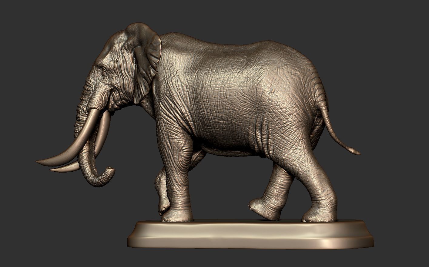 Elephant with tusks 3D print model_18