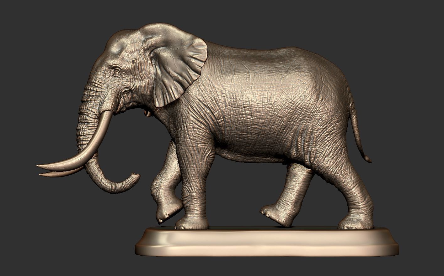 Elephant with tusks 3D print model_17