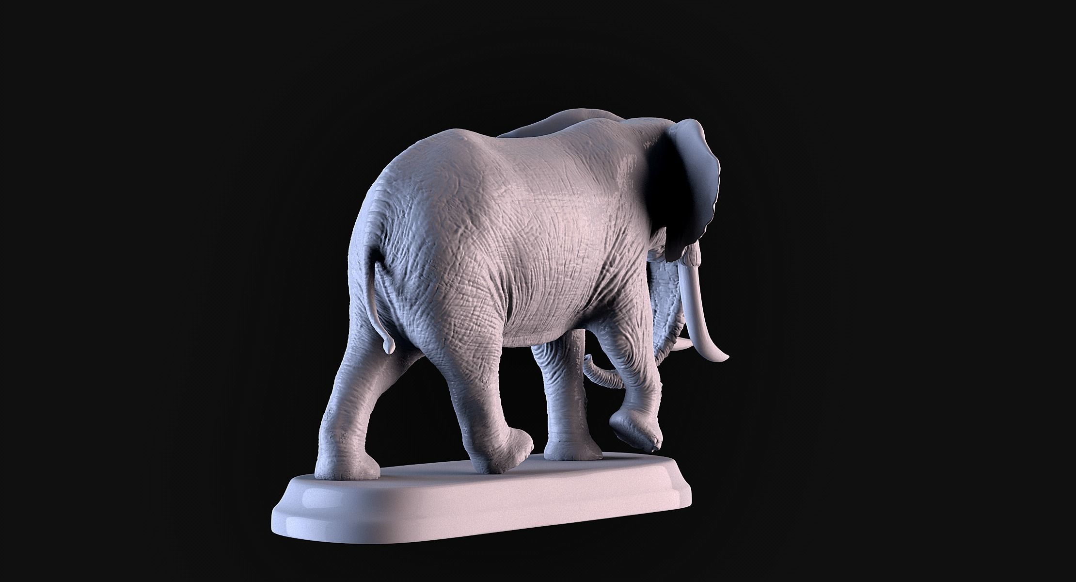 Elephant with tusks 3D print model_4