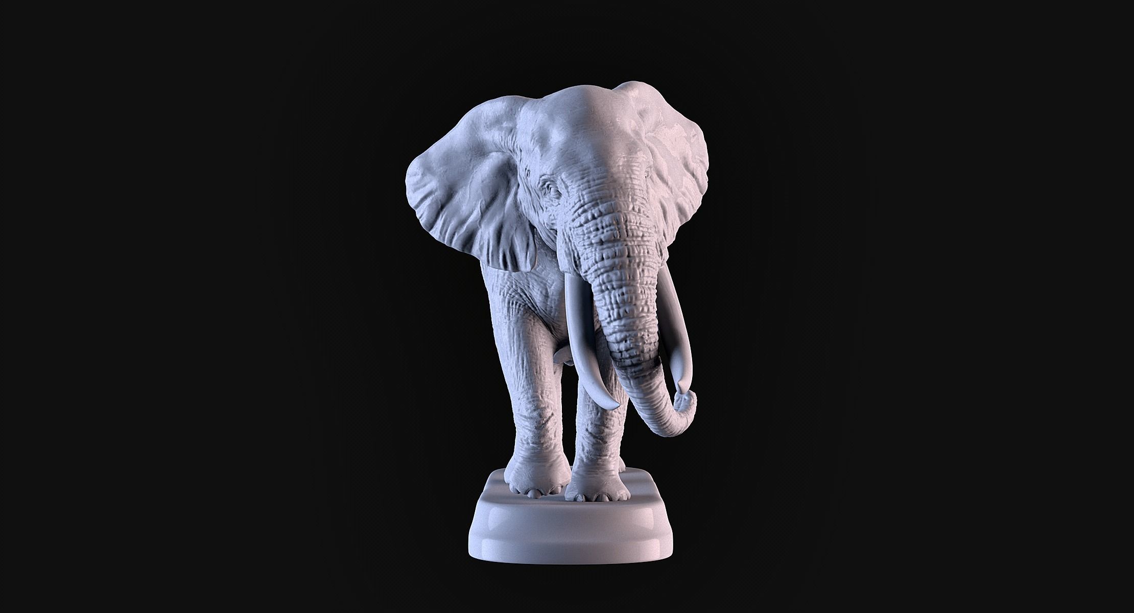 Elephant with tusks 3D print model_1