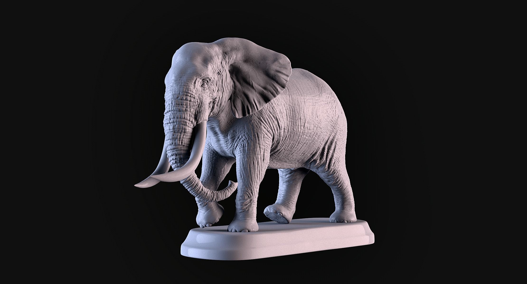Elephant with tusks 3D print model_8