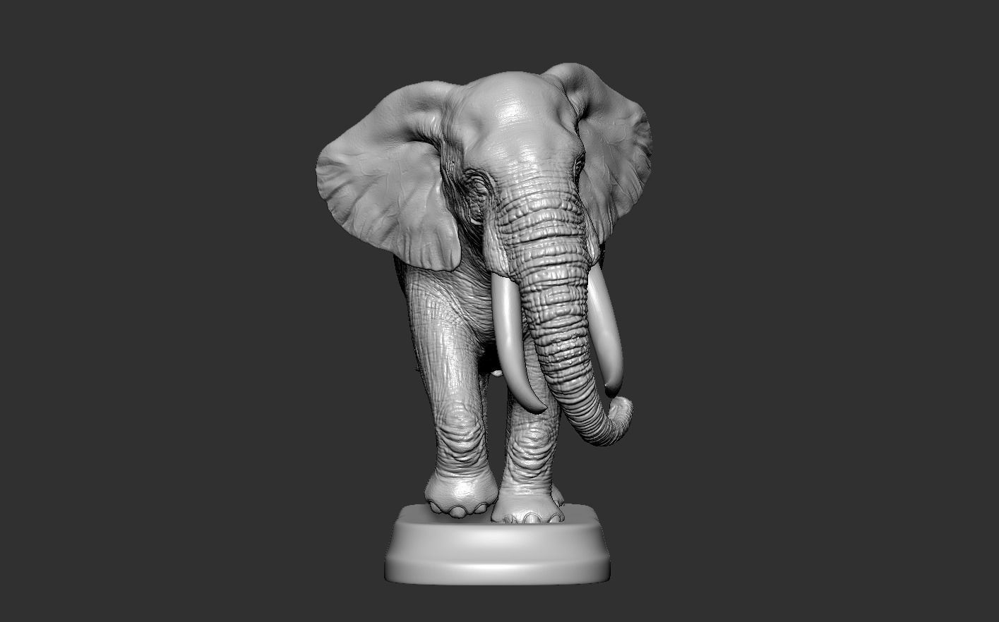 Elephant with tusks 3D print model_11