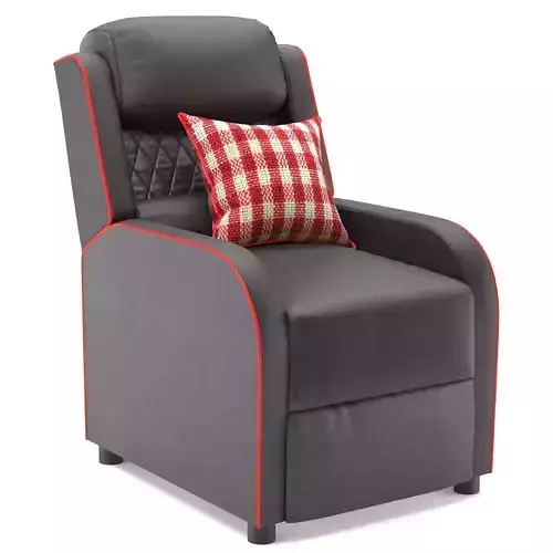 Henrique One Seater Gaming Pushback Recliner - Black  Red