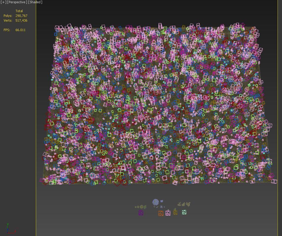 Meadow 4 flowers in 3D model_7